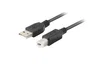 Lanberg Cable USB 2.0 CA-USBA-15CU-0010-BK, USB A a USB B, 1 m, Negro, Velocidad 480 Mbit/s, Certificado CE