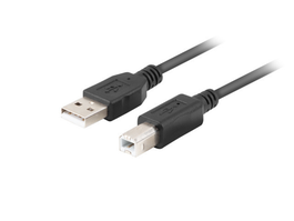 LANBERG CA-USBA-15CU-0010-BK Cable USB 2.0 a USB B Macho, 1 Metro, Negro