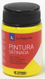 LA PAJARITA Pack de 6 botes de pintura satinada amarillo oro 35ml base látex