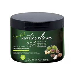Naturalium Crema Corporal Manteca de Karité y Macadamia Super Food para Piel Seca y Dañada - Hidratación Profunda y Regeneración Celular