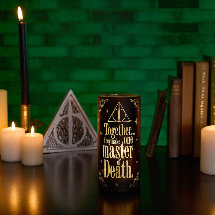 WIDDOP & CO Tubo Luminoso Decorativo Harry Potter Reliquias de la Muerte Dark Arts - Vidrio de Alta Calidad con Impresión