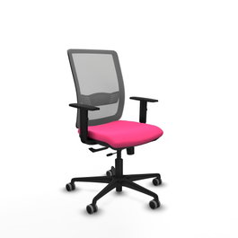 PIQUERAS Y CRESPO Silla de oficina Haches Rosa con respaldo Gris