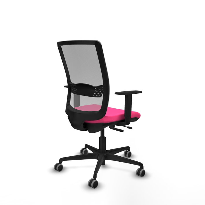PIQUERAS Y CRESPO Silla de oficina Haches Rosa con respaldo Gris