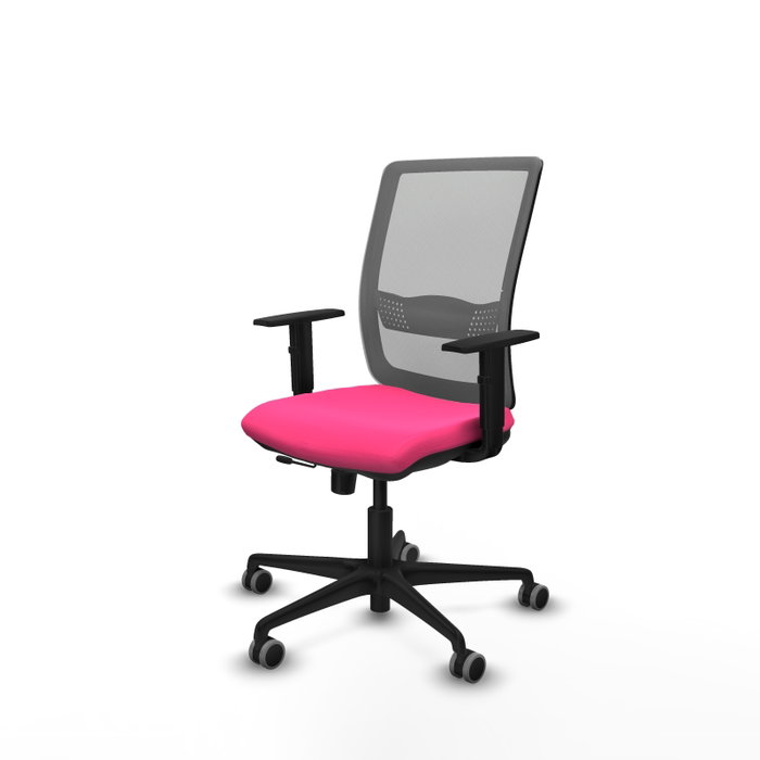 PIQUERAS Y CRESPO Silla de oficina Haches Rosa con respaldo Gris
