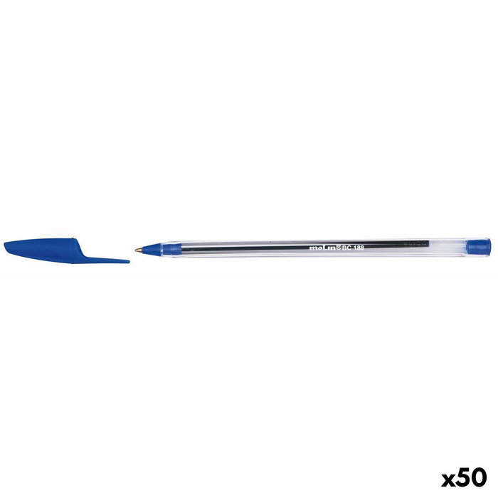 Molin Bolígrafo Basic Cristal Azul (Set de 50)