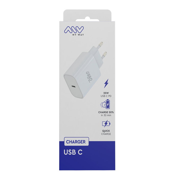 myway cargador de pared Tipo C PD 25W blanco