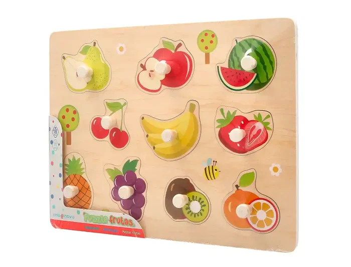 Imaginovo Puzle Infantil de Madera Frutas +18 Meses 10 Piezas 30x22.5x1.5cm