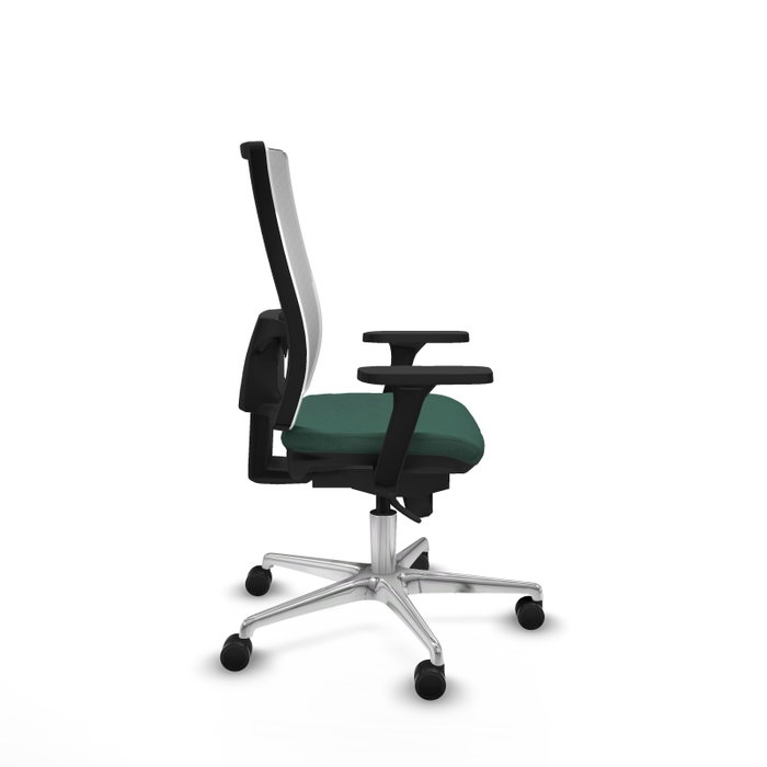 PIQUERAS Y CRESPO Silla de oficina Horna con mecanismo Sincro, Verde botella y Blanco