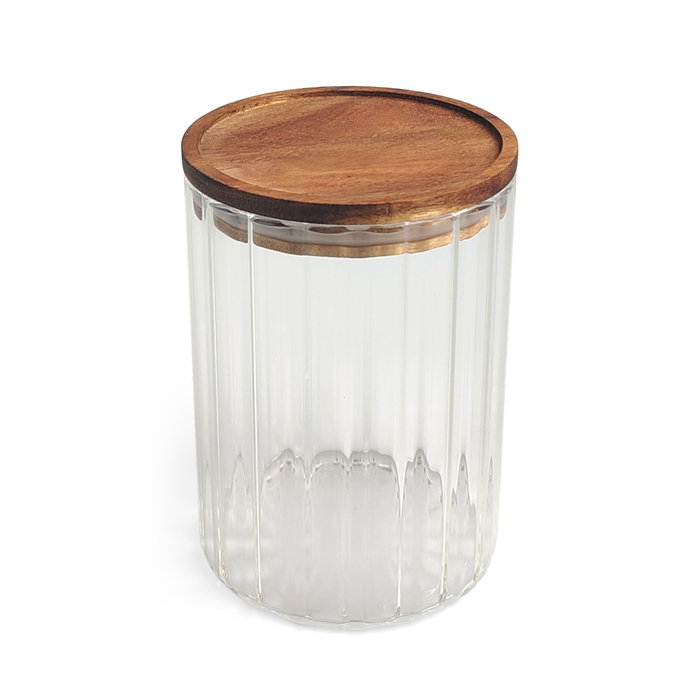 Inde Tarro Boro.Ottico T/Acacia Red.1250 La Mediterran - Tarro de vidrio, 1250 ml (1.25L), 11.2 x 11.2 x 16 cm (12 Unidades)