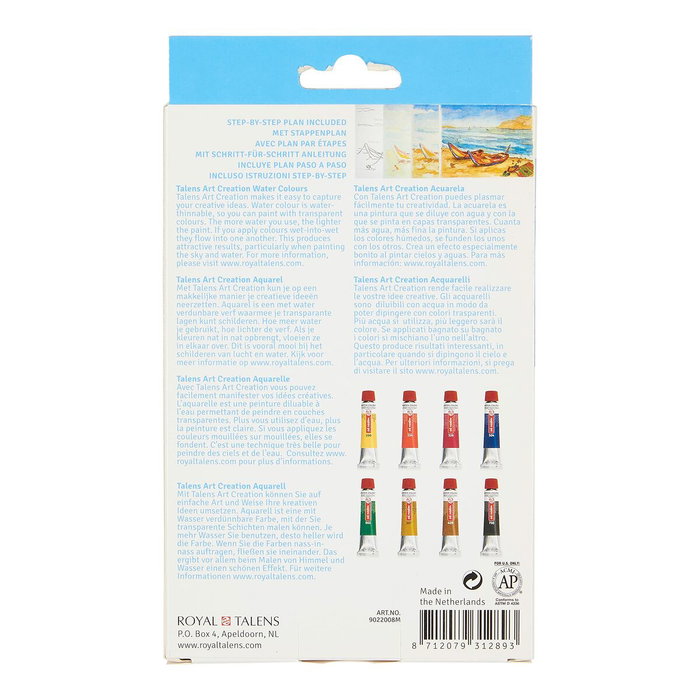 Talens Art Creation Set de Acuarelas de 8 Tubos de 12 ml Talens Art Creation Set de Acuarelas de 8 Tubos de 12 ml