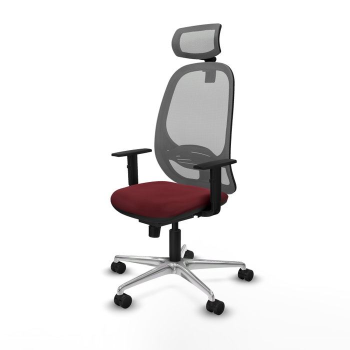 PIQUERAS Y CRESPO Silla de oficina Cilanco con mecanismo Sincro, Granate y Gris PIQUERAS Y CRESPO Silla de oficina Cilanco con mecanismo Sincro, Granate y Gris