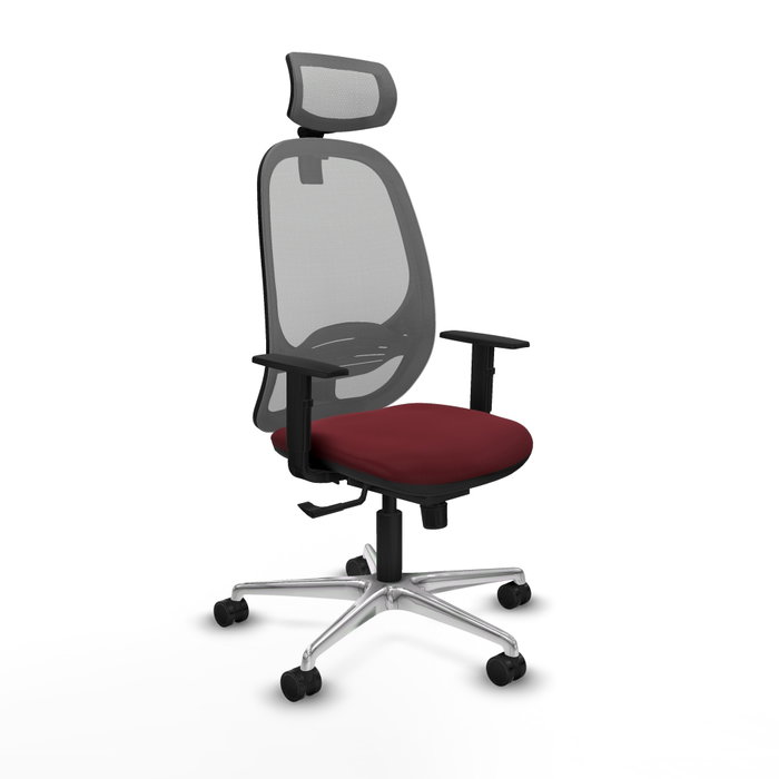 PIQUERAS Y CRESPO Silla de oficina Cilanco con mecanismo Sincro, Granate y Gris PIQUERAS Y CRESPO Silla de oficina Cilanco con mecanismo Sincro, Granate y Gris