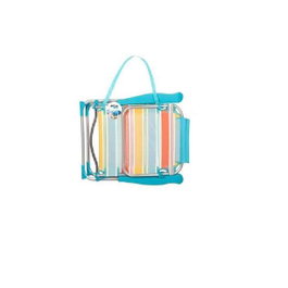 Color Baby Silla de playa alta de aluminio plegable con cojín y asas, 48x60x90 cm