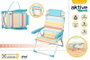 Color Baby Silla de playa alta de aluminio plegable con cojín y asas, 48x60x90 cm