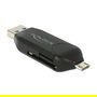 DeLOCK Lector de Tarjetas USB 3.2 Gen 1 91734 para SD / MMC / MicroSD con Interfaz Micro-USB OTG, 5 Gbps, Negro