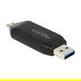DeLOCK Lector de Tarjetas USB 3.2 Gen 1 91734 para SD / MMC / MicroSD con Interfaz Micro-USB OTG, 5 Gbps, Negro