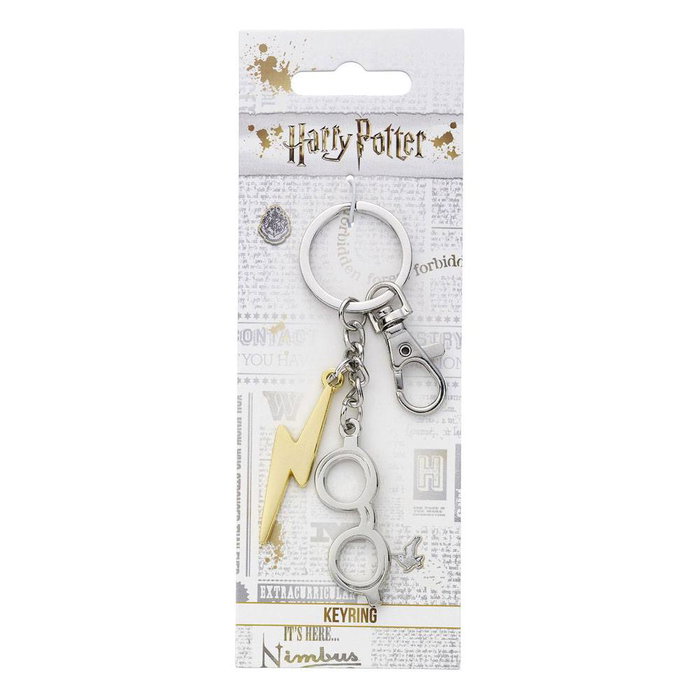 Harry Potter Llavero Rayo & gafas (bañado en plata) Harry Potter Llavero Rayo & gafas (bañado en plata)