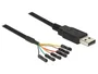 DeLOCK Convertidor USB 2.0 a Serie TTL (3,3 V) con 6 pines, 1,8 m, Negro