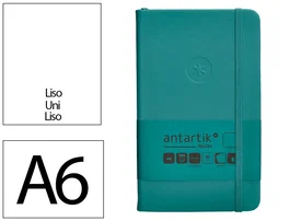 Antartik Cuaderno A6 Tapa Dura Hojas Lisas Verde Aguamarina 100 Hojas 80gr FSC