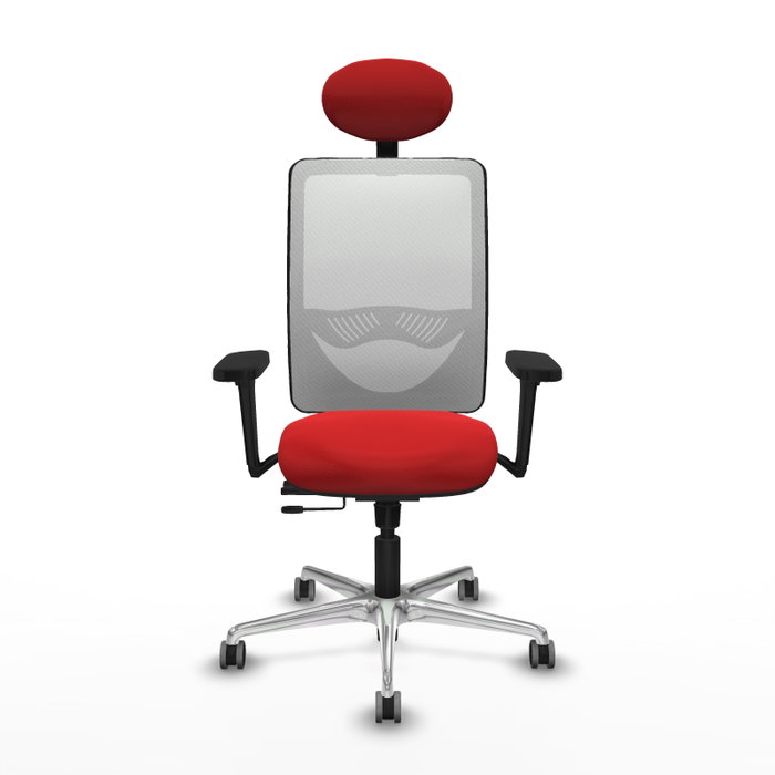 PIQUERAS Y CRESPO Silla de oficina Zulema Rojo/Blanco con mecanismo Sincro/Traslack PIQUERAS Y CRESPO Silla de oficina Zulema Rojo/Blanco con mecanismo Sincro/Traslack