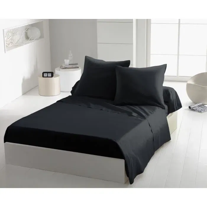 Home Linge Passion HP72082 Juego de 2 Fundas de Almohada de Microfibra 63 x 63 cm Negro