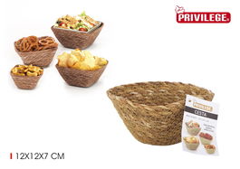 Privilege Cesta Seagrass Cuadrada 12 cm x 12 cm x 7 cm (24 Unidades)