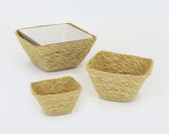 Privilege Cesta Seagrass Cuadrada 12 cm x 12 cm x 7 cm (24 Unidades)