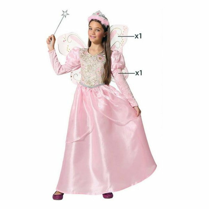 Disfraz Hada Madrina Rosa Infantil 3-4 Años - Vestido y Alas - Fantasía