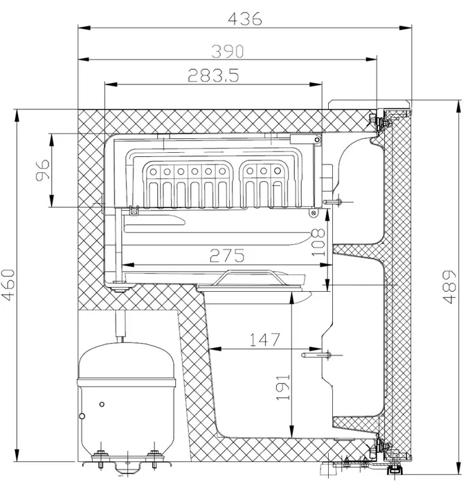 Manta MM515PSL Minibar Frigorífico Independiente 46 Litros, Clase E, Color Negro Gris