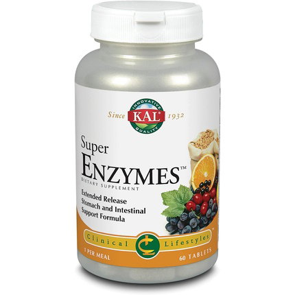 KAL Super Enzymes 60 comprimidos de liberación prolongada