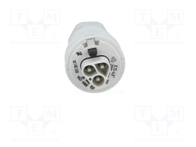 WIELAND RST 3 pines enchufe redondo macho gris 250V