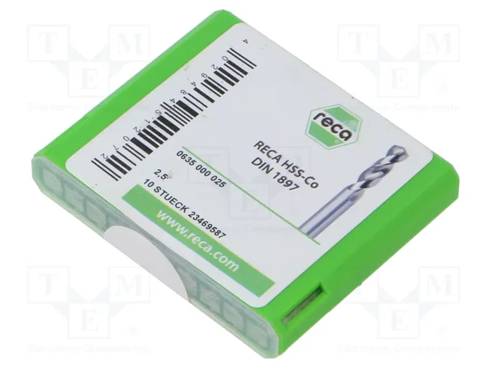 RECA Broca para metal de 2,5 mm x 43 mm HSS-Co