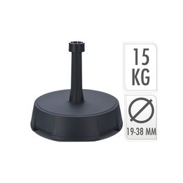 Base para Parasol 15 kg Antracita Ø19 - 38 mm