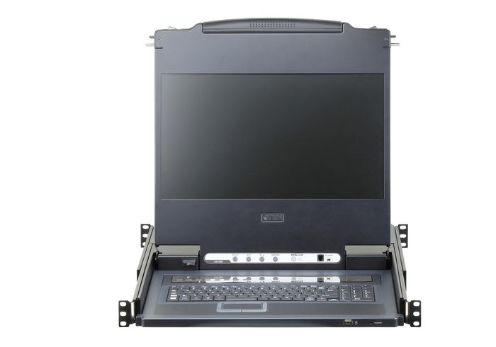 Aten CL6708MW Switch KVM LCD DVI 8 Puertos Full HD 1080p Pantalla 17.3" con Teclado y Touchpad Integrados Iluminación LED HDCP
