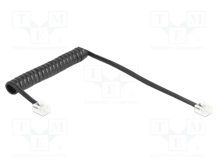DeLOCK 90201 Cable telefónico en espiral RJ11 a RJ11, 1 m, Negro DeLOCK 90201 Cable telefónico en espiral RJ11 a RJ11, 1 m, Negro