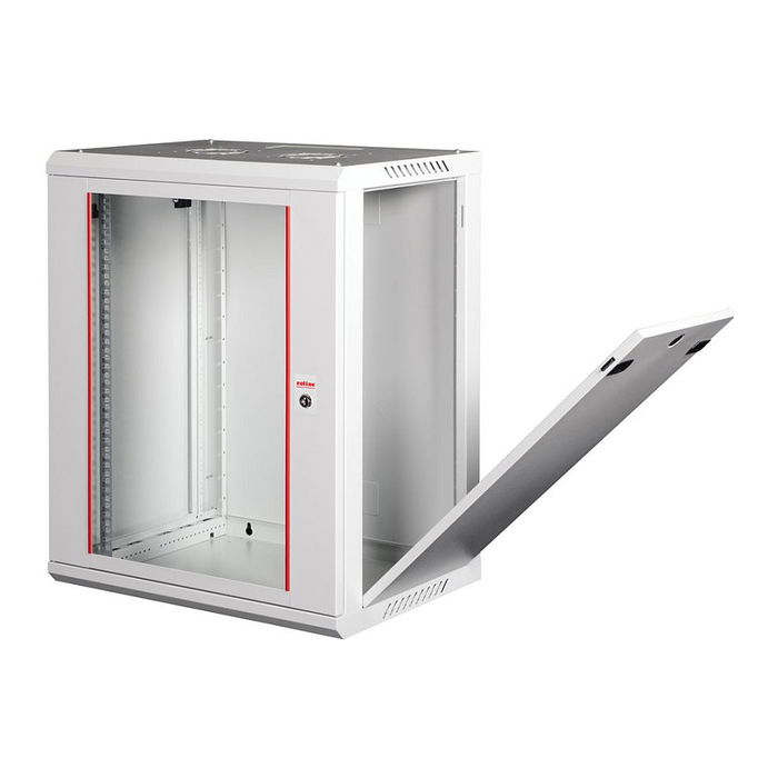 ROLINE 26.21.0126 Bastidor de Pared 19 Pulgadas 15HE 600x450 mm Gris, Vidrio, 80 kg Capacidad, IP20