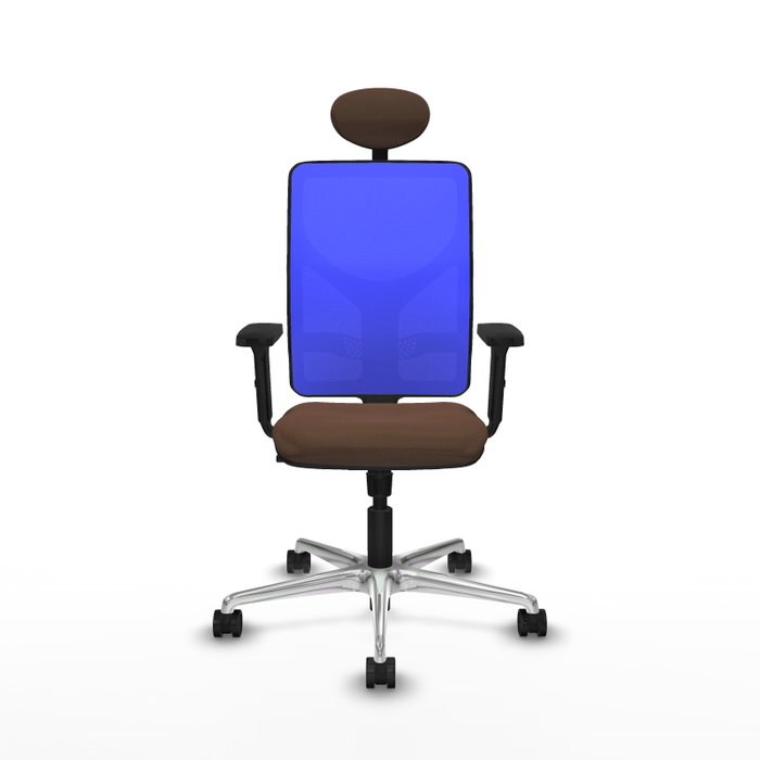 PIQUERAS Y CRESPO Silla de oficina Motilla con mecanismo Sincro, Tela Marrón oscuro y Malla Azul PIQUERAS Y CRESPO Silla de oficina Motilla con mecanismo Sincro, Tela Marrón oscuro y Malla Azul