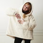 Home Deco Factory Sudadera Con Capucha Blanca Poliéster Sweat Plaid