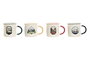 DKD Home Decor Tazas de Porcelana Montaña, Pack de 12 unidades