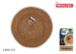 Privilege Salvamanteles Seagrass con Ribete, 40 cm (36 Unidades)