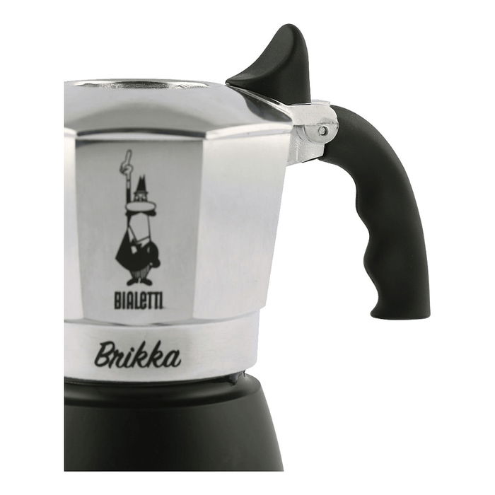 Bialetti Cafetera Italiana Brikka 2023 4 Tazas Negro Acero Inoxidable Aluminio Termoplástico