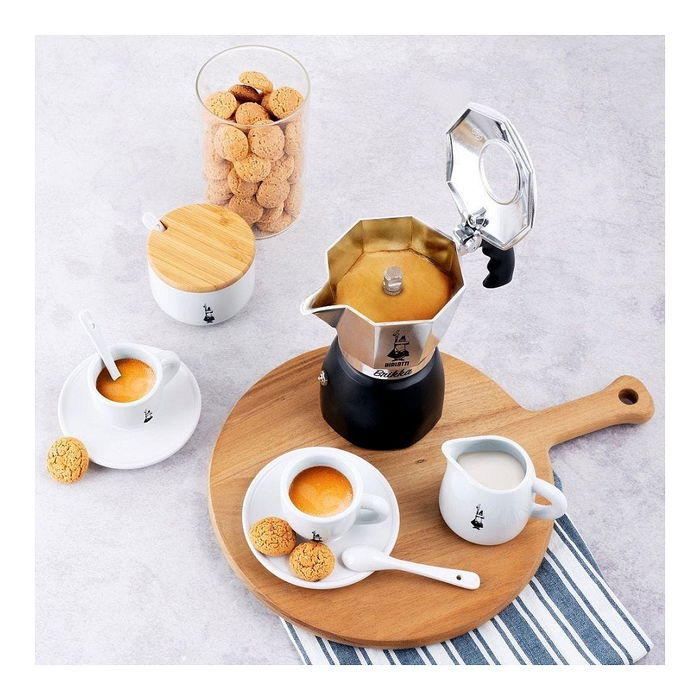 Bialetti Cafetera Italiana Brikka 2023 4 Tazas Negro Acero Inoxidable Aluminio Termoplástico