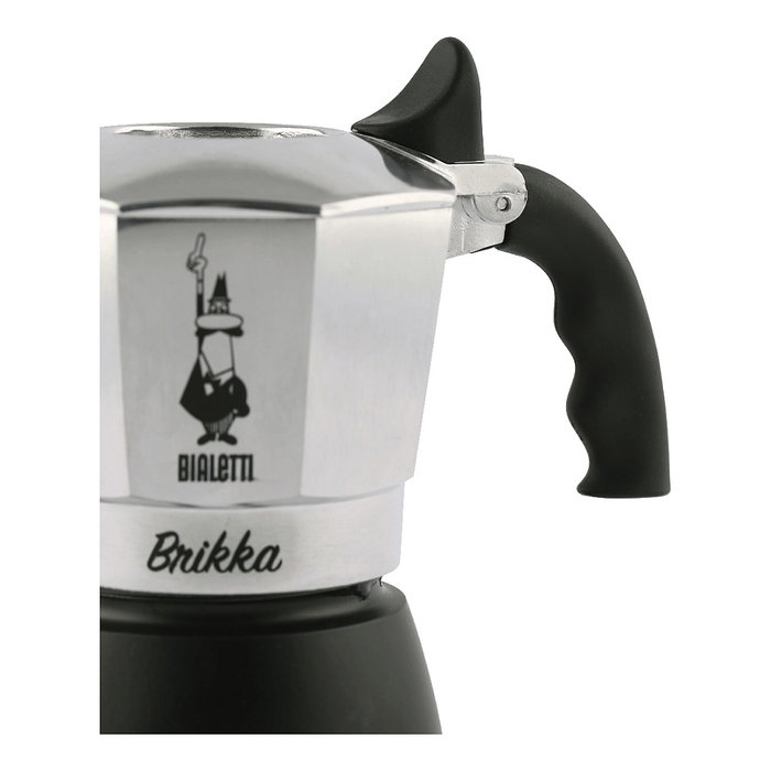 Bialetti Brikka 4 Tazas Negro y Acero inoxidable