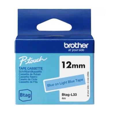 Brother BTAG-L33 Cinta de 12 mm Azul sobre azul claro