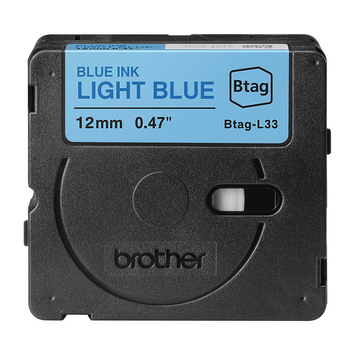 Brother BTAG-L33 Cinta para Etiquetadora 12 mm x 4 m Azul sobre Azul Claro para P-touch PT-N10, PT-N20, PT-N25BT
