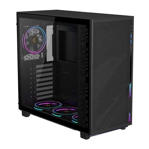 Gigabyte Aorus C400 Glass Midi Tower ATX Negro con Panel de Vidrio Templado, 3 Ventiladores ARGB Incluidos, USB 3.2 Tipo C, 28300-AC400-2CKR