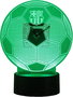 CYP BRANDS Reloj LED FC Barcelona en Forma de Balón de Fútbol con Luces RGB y Escudo, Metacrilato