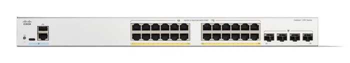 Cisco Catalyst 1200 Switch Gestionado L2, 28 Puertos Gigabit Ethernet (10/100/1000) PoE, Montaje Rack 1U, Blanco