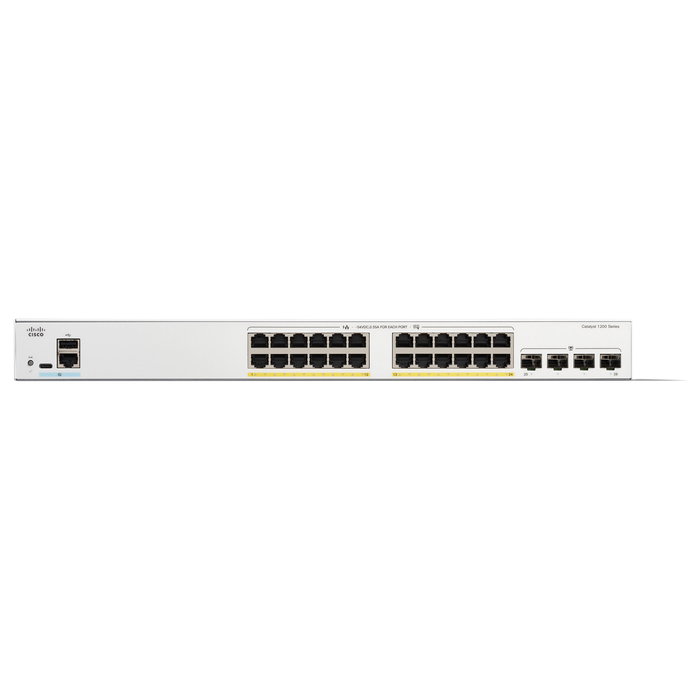 Cisco Catalyst 1200 Switch Gestionado L2, 24 Puertos Gigabit PoE, 4 Ranuras SFP, Montaje Rack 1U, Cisco Systems