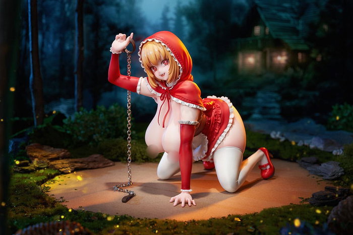 Original Character Estatua PVC 1/5 Little Red Riding Hood And The Wolf Girl Little Red Riding Hood 21 cm